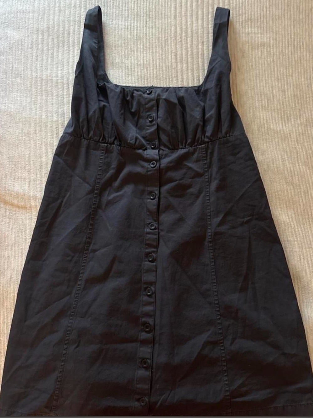 GAP Black Button-Front Mini Dress
